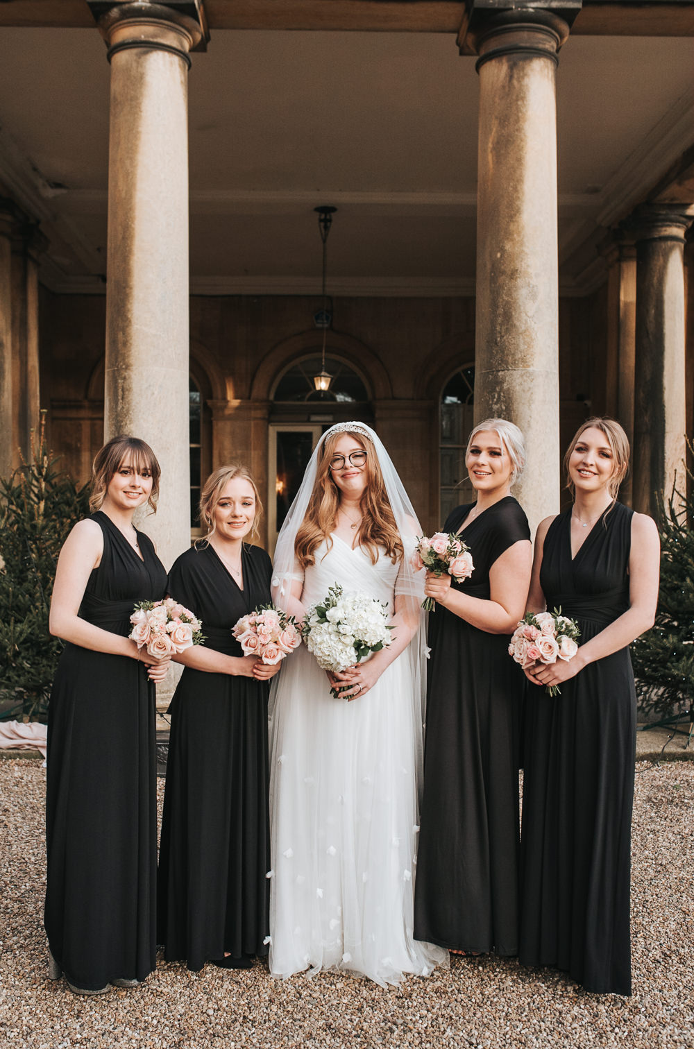 Bridesmaids Bridesmaid Dress Dresses Black Prestwold Hall Wedding Pear & Bear Photography