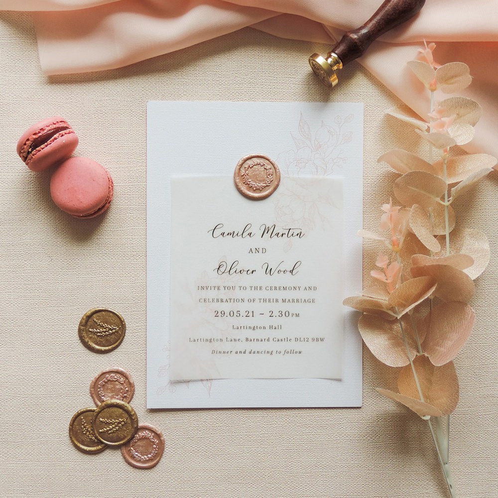 Splendid Swan Wedding Stationery Invite Invitation Illustrated Wax Seal