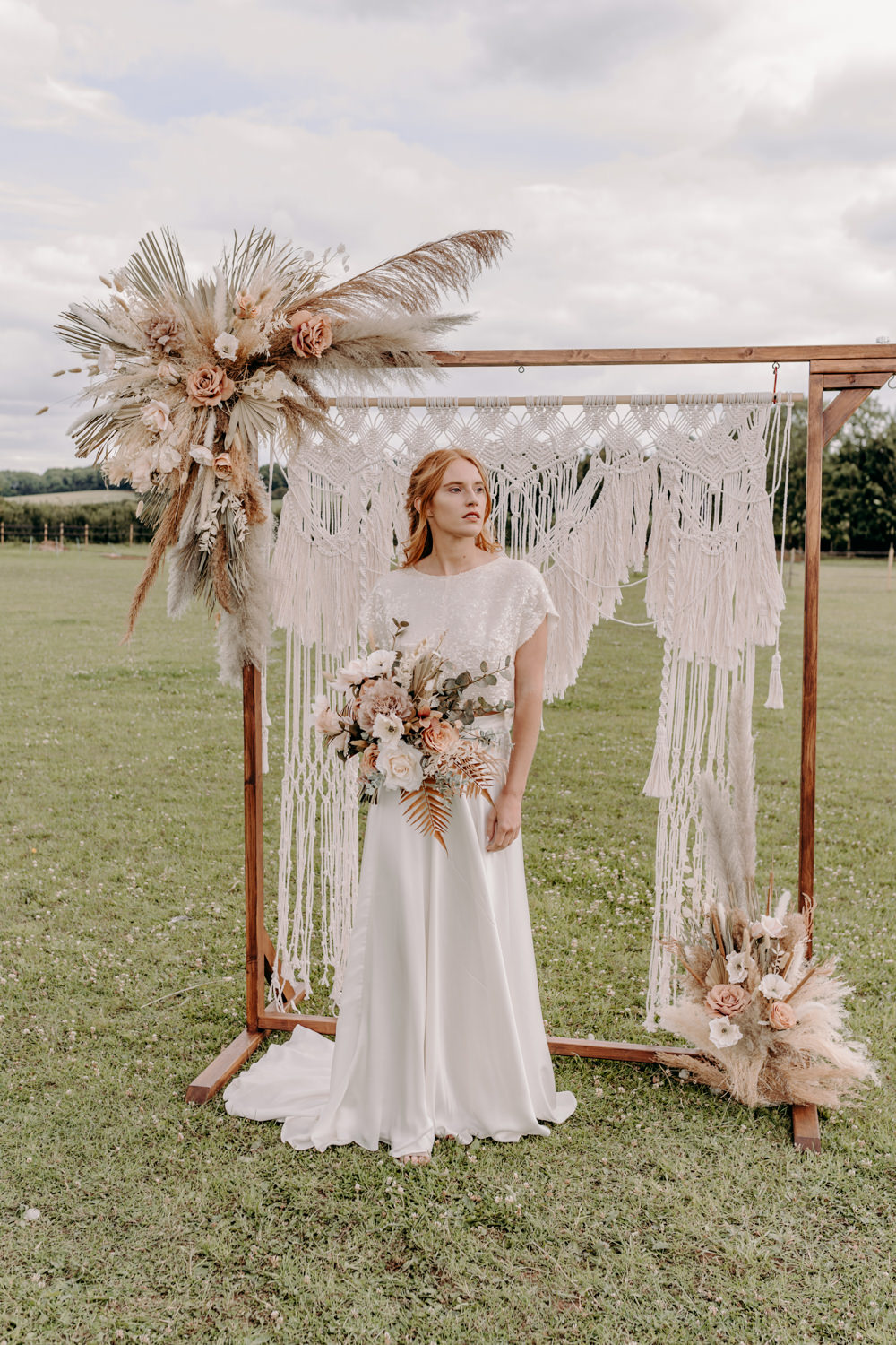 Dress Gown Bride Bridal Two Piece Separates Sequin Top Sustainable Wedding Ideas EKR Pictures