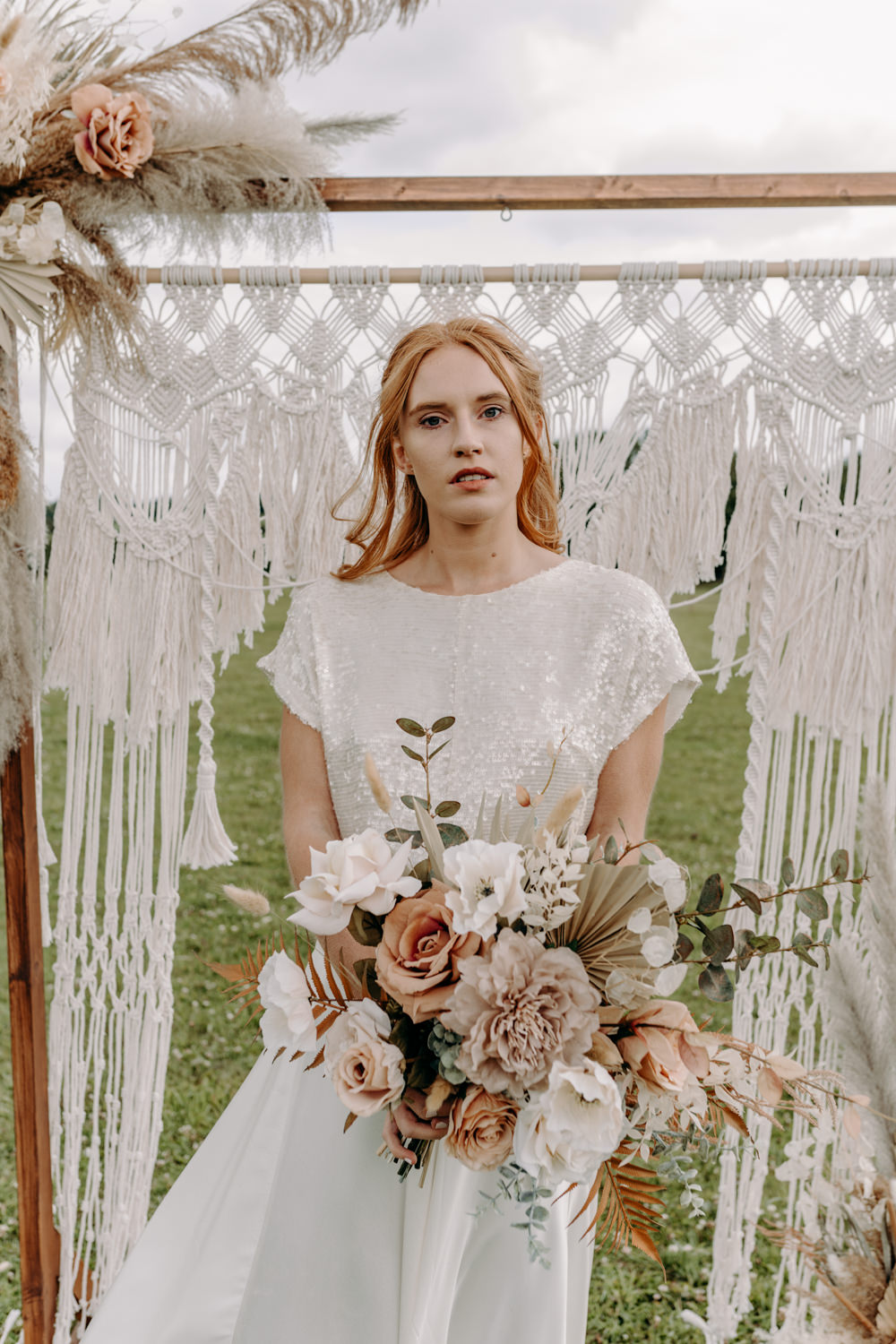 Dress Gown Bride Bridal Two Piece Separates Sequin Top Sustainable Wedding Ideas EKR Pictures