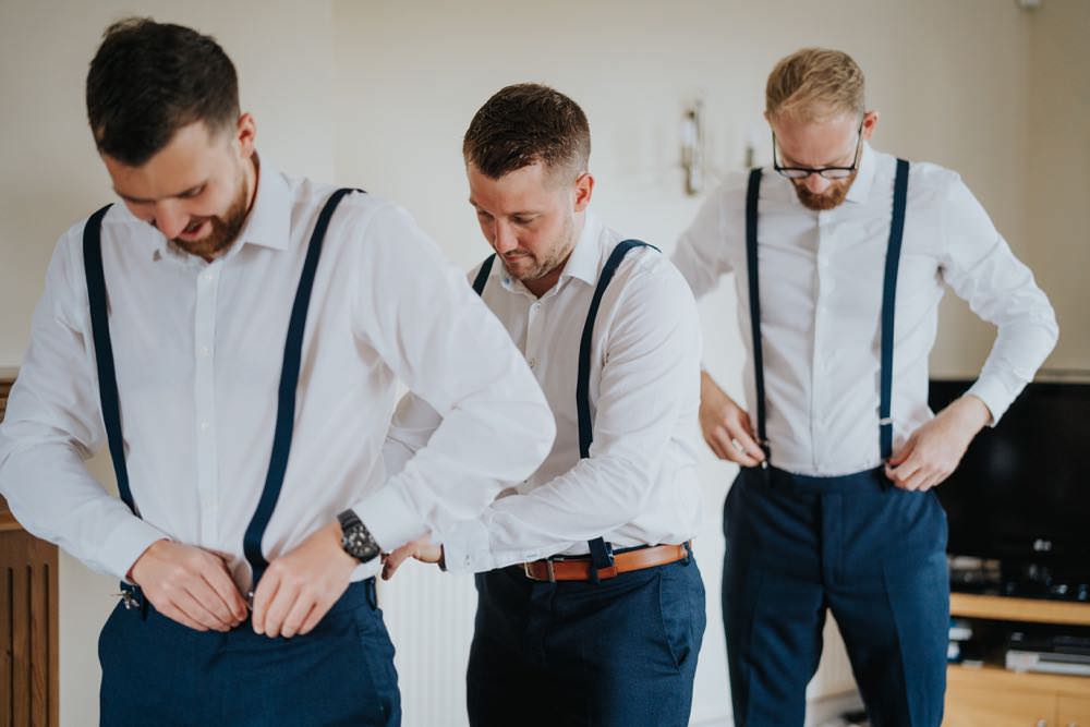 The Barns East Yorkshire Wedding Bloom Weddings Groom Groomsmen Braces