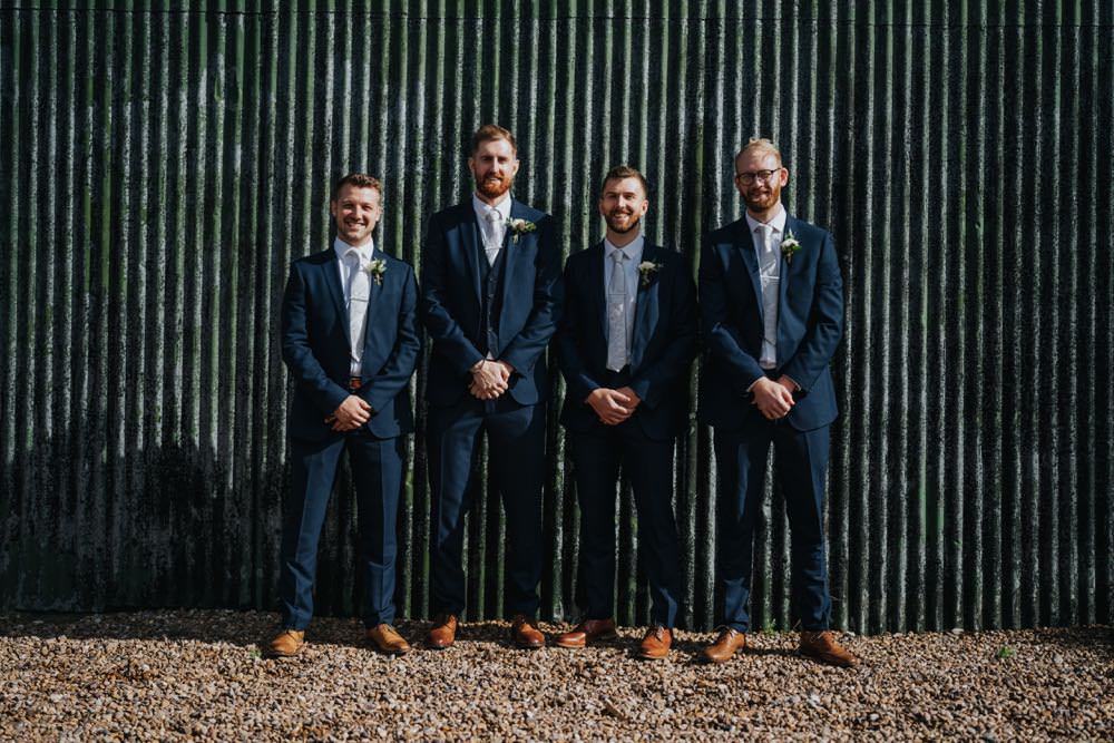 Groom Groomsmen Suits Navy Grey Tie The Barns East Yorkshire Wedding Bloom Weddings