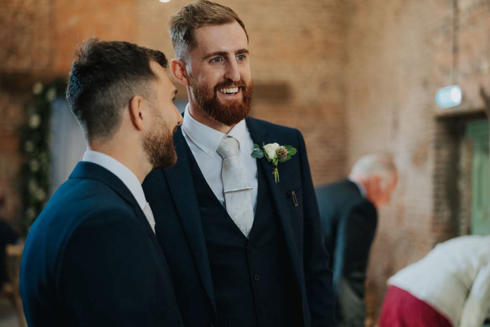 Groom Groomsmen Suits Navy Grey Tie The Barns East Yorkshire Wedding Bloom Weddings
