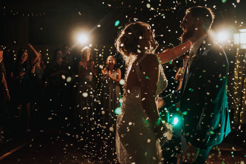 Confetti Dance Floor First Dance The Barns East Yorkshire Wedding Bloom Weddings