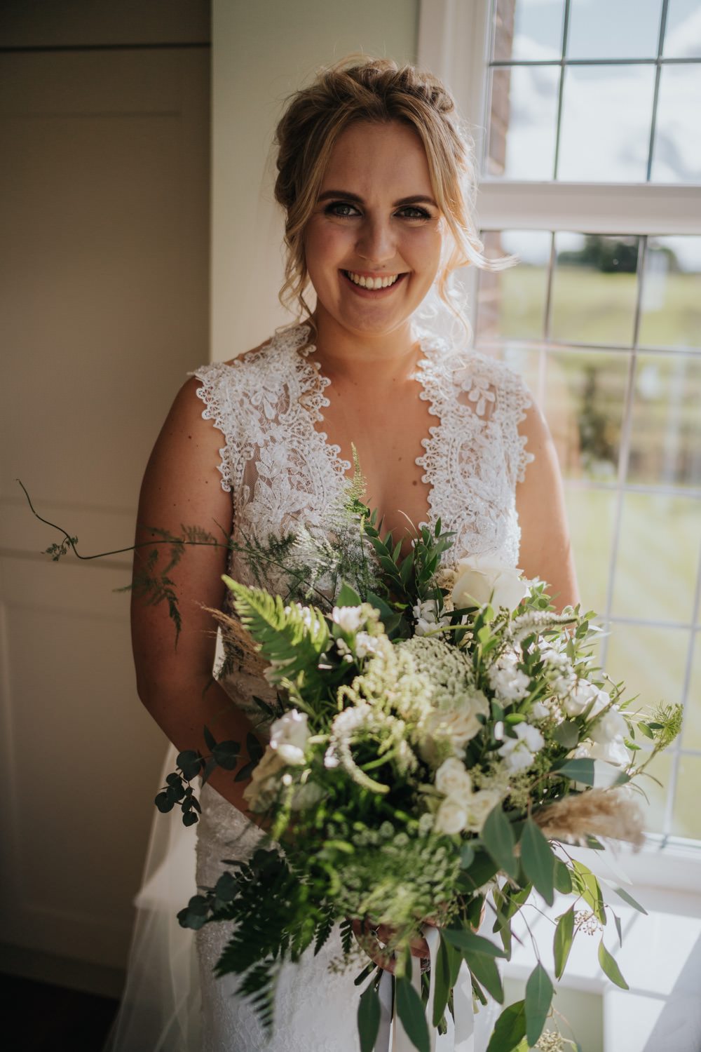 Bride Bridal Dress Gown Lace The Barns East Yorkshire Wedding Bloom Weddings