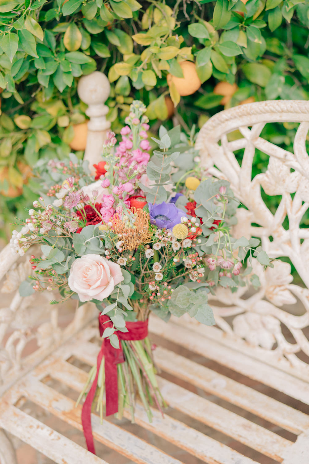 Bouquet Flowers Bride Bridal Pink Red Rose Ranunculus Ribbon Tuscan Wedding Ideas Giuseppe Giovannelli