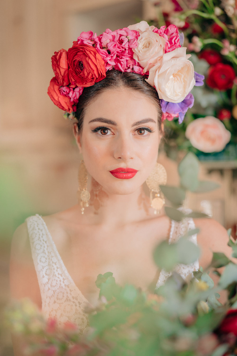 Bride Bridal Make Up Hair Flower Crown Tuscan Wedding Ideas Giuseppe Giovannelli
