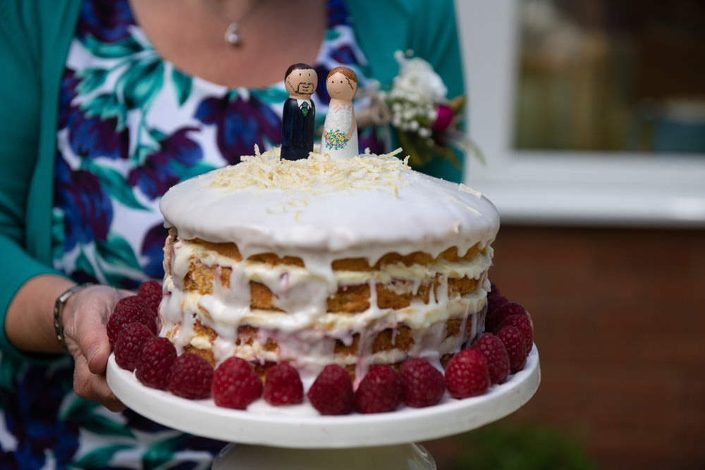 Naked Cake Sponge Layer Drop Icing Wooden Toppers Two Part Wedding Erica Hawkins Photography