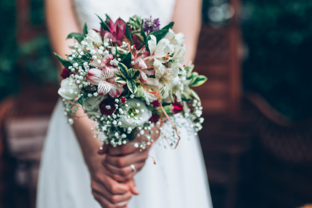 Bouquet Flowers Bride Bridal Two Part Wedding Erica Hawkins Photography