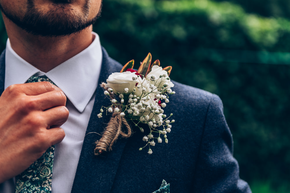 Groom Buttonhole Flowers Two Part Wedding Erica Hawkins Photography