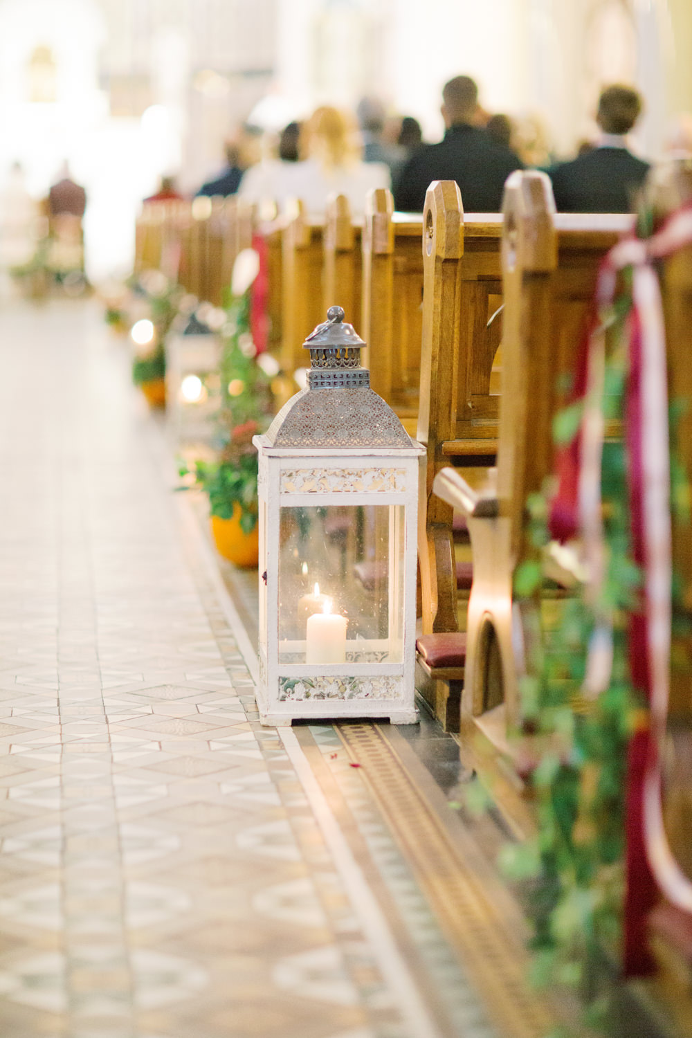 Pew End Aisle Candles Flowers Autumn Halloween Wedding Hannah Mckernan