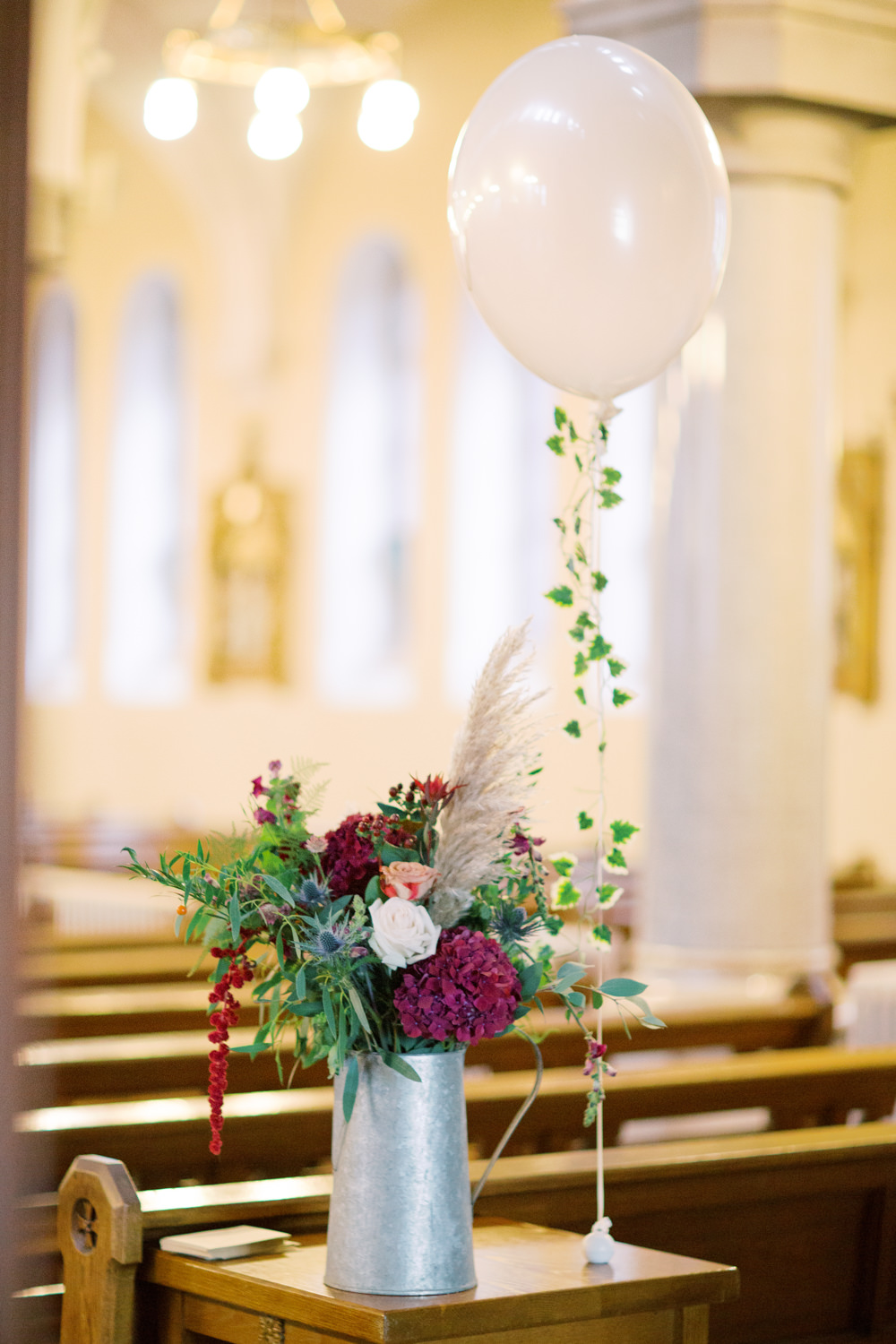 Church Flowers Balloon Autumn Halloween Wedding Hannah Mckernan