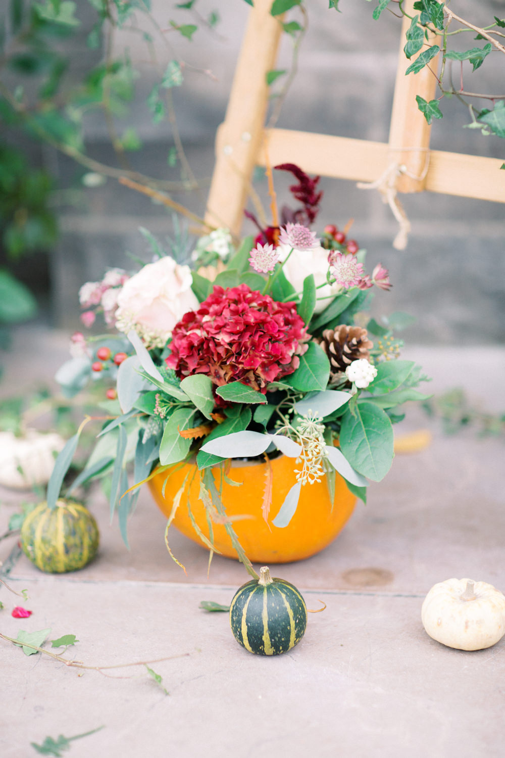 Pumpkin Decor Flowers Autumn Halloween Wedding Hannah Mckernan