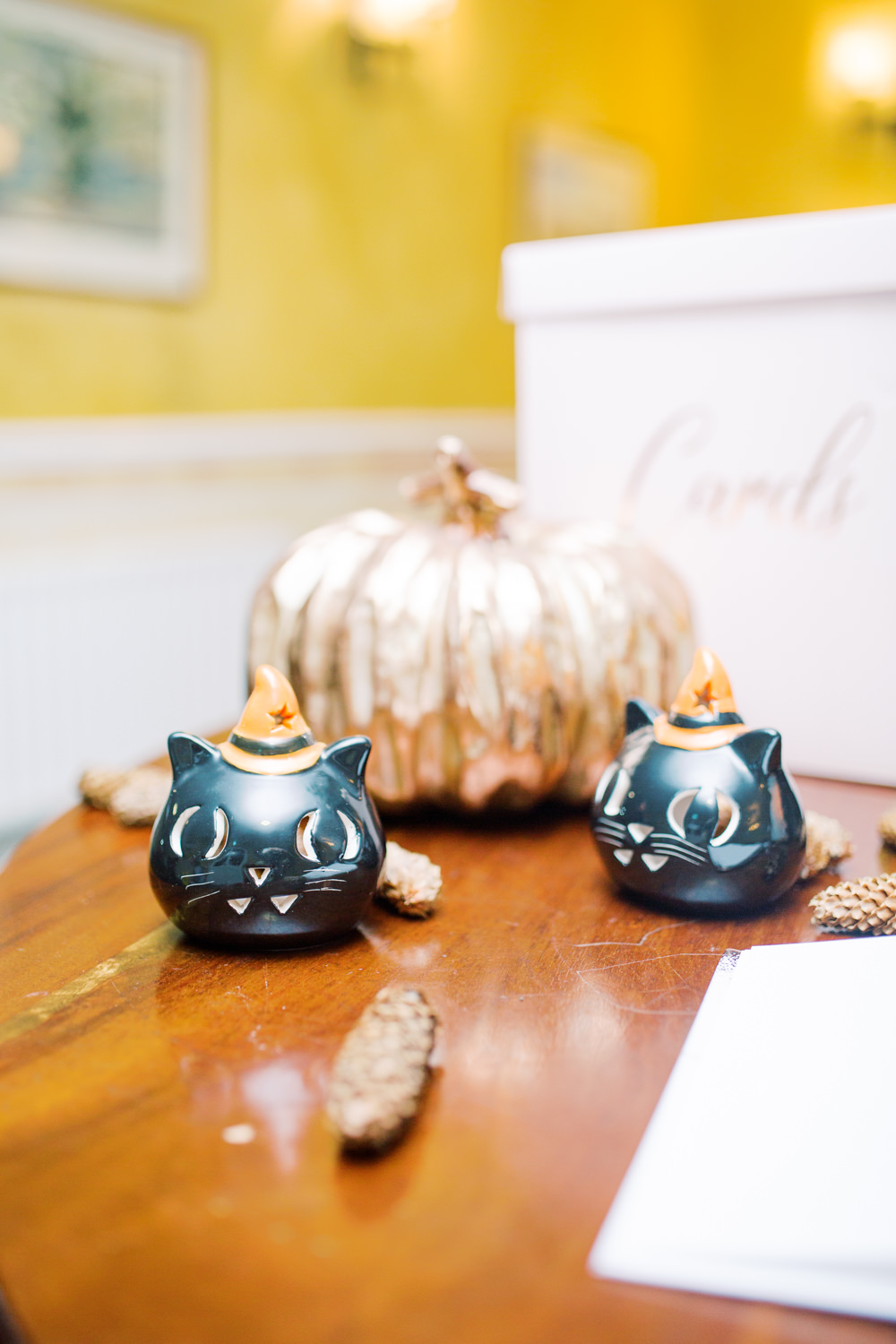 Gold Pumpkin Decor Autumn Halloween Wedding Hannah Mckernan