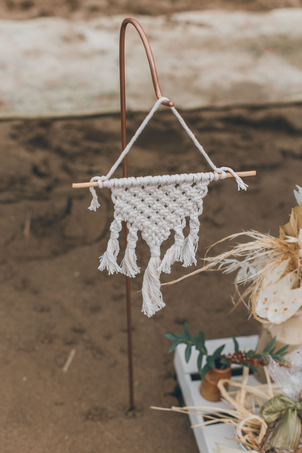Macrame Hanging Beach Wedding UK Maria Madison Photographer