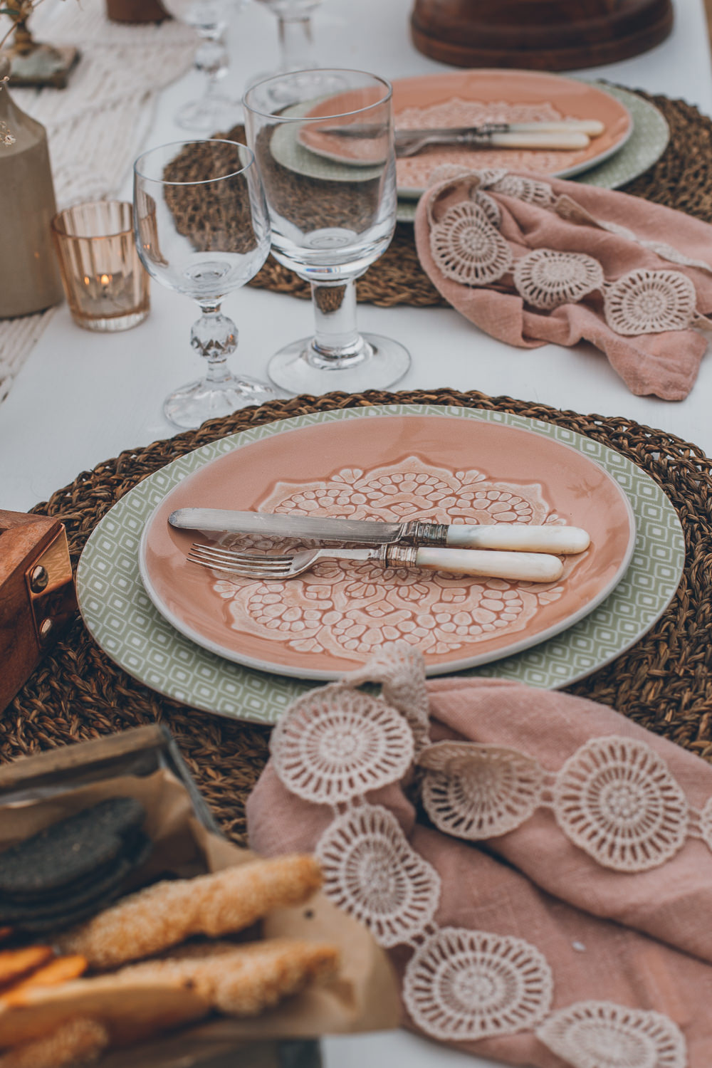 Place Setting Plate Beach Wedding UK Maria Madison Photographer