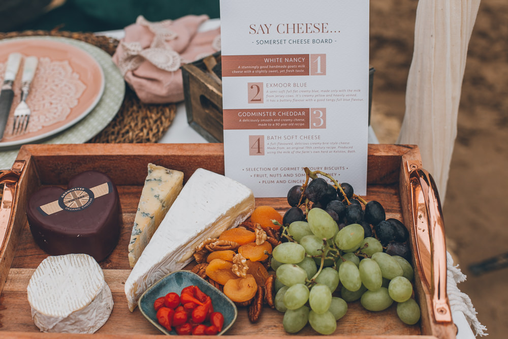 Cheese Board Platter Food Beach Wedding UK Maria Madison Photographer