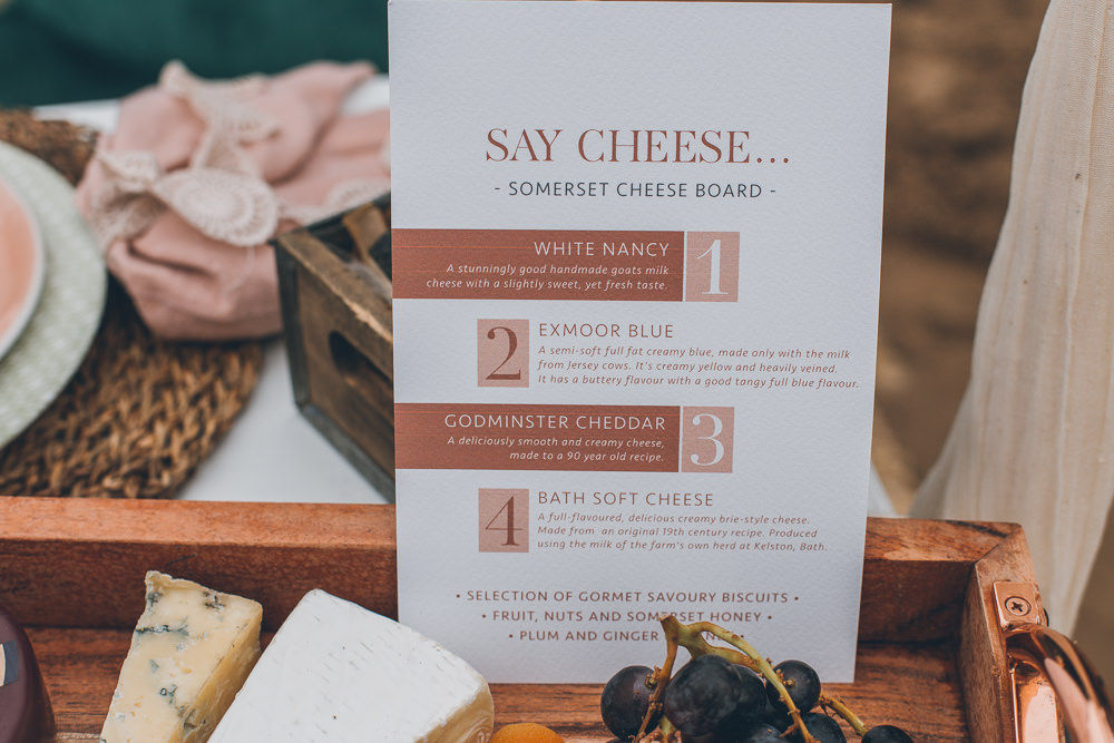 Cheese Board Platter Food Beach Wedding UK Maria Madison Photographer