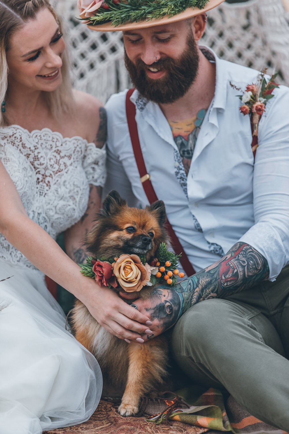 Dog Pet Beach Wedding UK Maria Madison Photographer