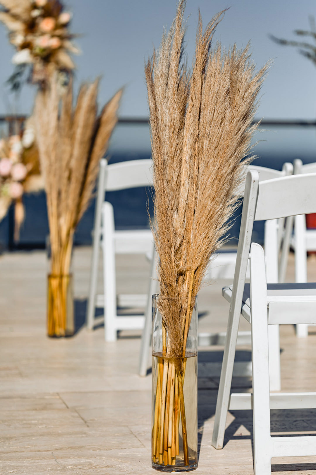 Moongate Flower Arch Pampas Grass Aisle Ceremony Bohemian Mexico Wedding Fabi Rosas Cabo Wedding Photographer