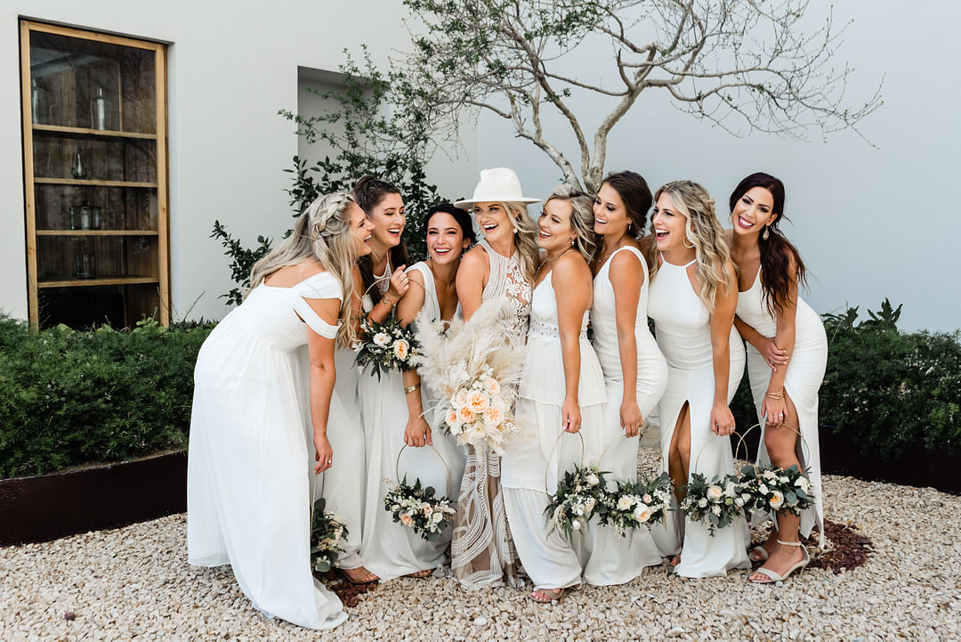 Bridesmaids Bridesmaid Dress Dresses White Bohemian Mexico Wedding Fabi Rosas Cabo Wedding Photographer