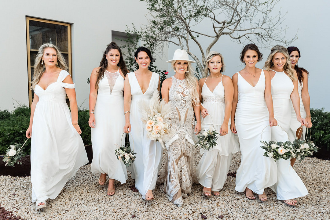 Bridesmaids Bridesmaid Dress Dresses White Bohemian Mexico Wedding Fabi Rosas Cabo Wedding Photographer