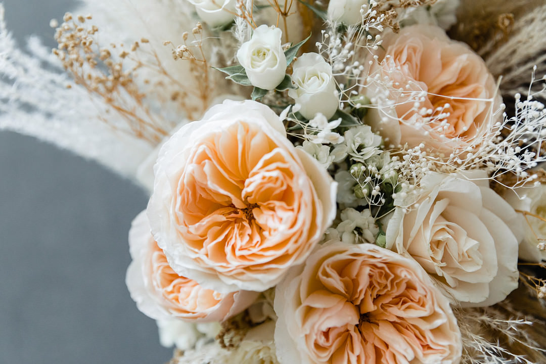 Rose Pampas Grass Bouquet Flowers Bride Bridal Bohemian Mexico Wedding Fabi Rosas Cabo Wedding Photographer
