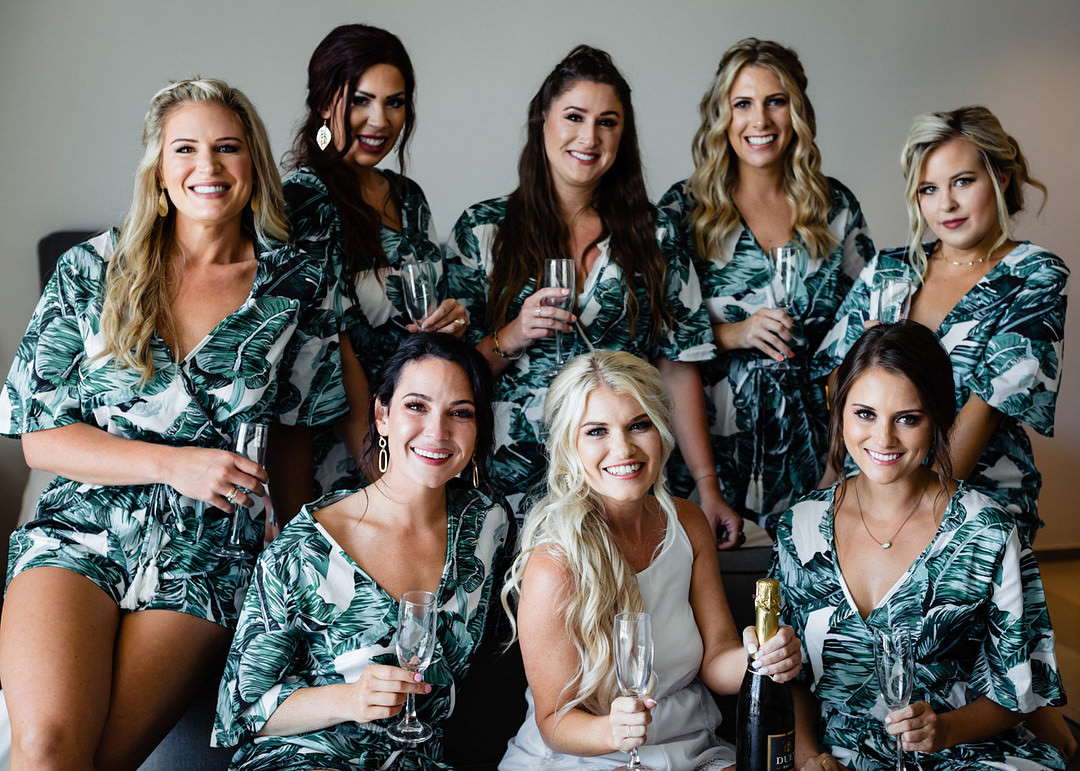 Bride Bridesmaid Dressing Gown Robe Bohemian Mexico Wedding Fabi Rosas Cabo Wedding Photographer