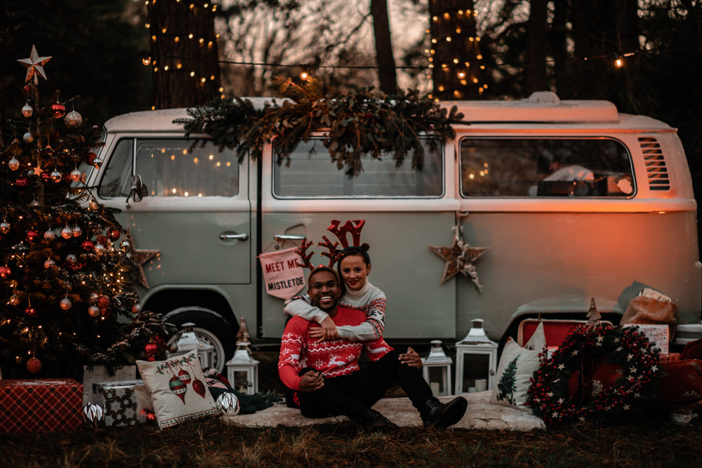 Christmas Engagement Avalon Photography Campervan VW Camper Photobooth