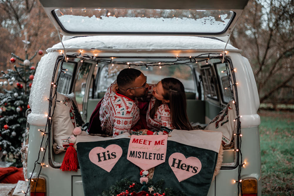 Christmas Engagement Avalon Photography Campervan VW Camper Photobooth