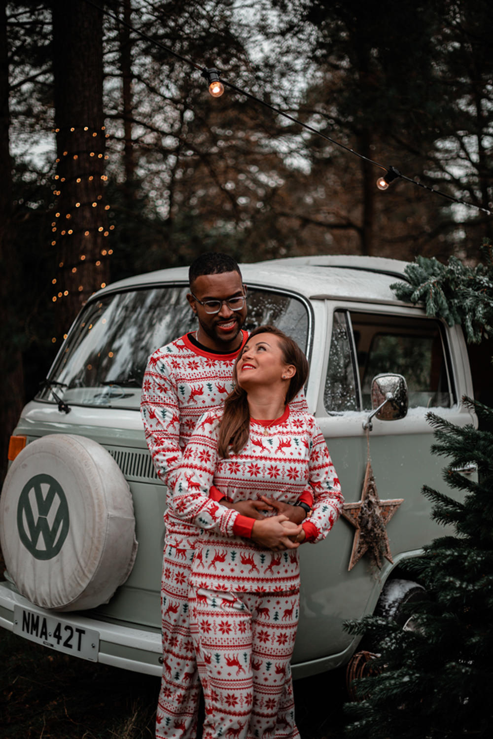 Pyjamas Onsies Christmas Engagement Avalon Photography