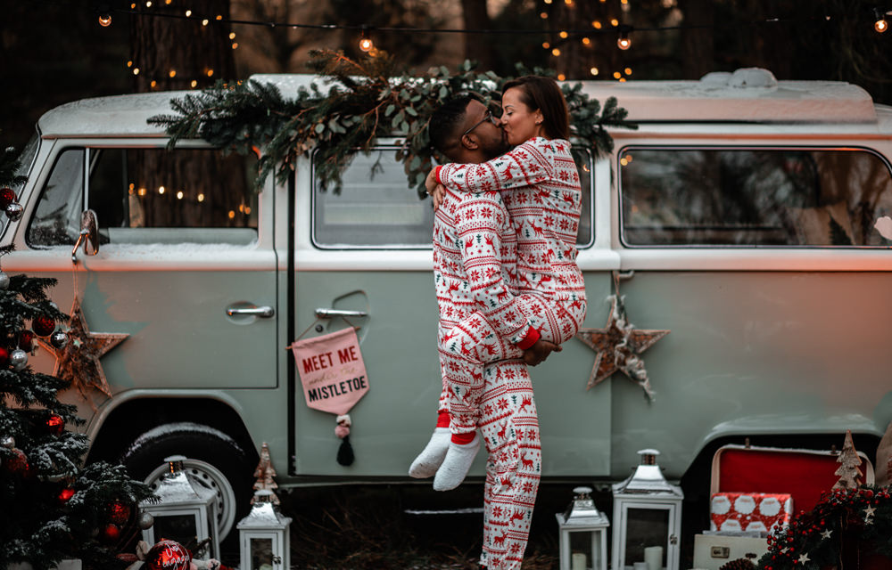 Pyjamas Onsies Christmas Engagement Avalon Photography