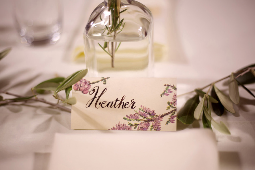 Place Name Card Cuffley Camp Wedding Heather Winstanley Photography
