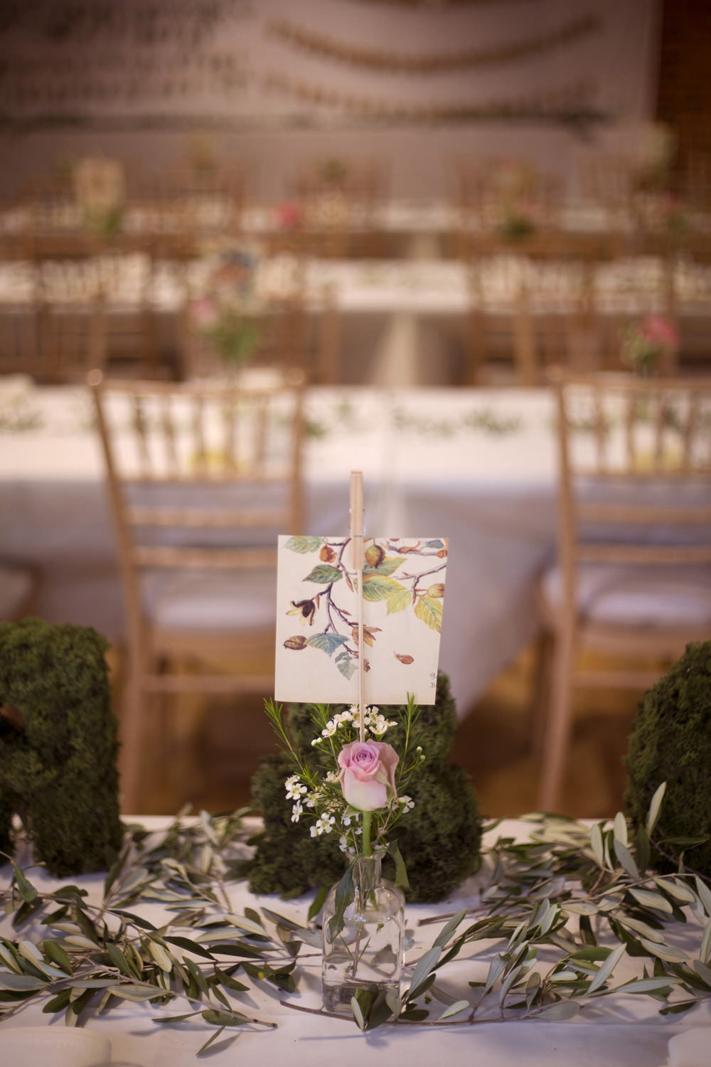 Table Name Illustrated Cuffley Camp Wedding Heather Winstanley Photography
