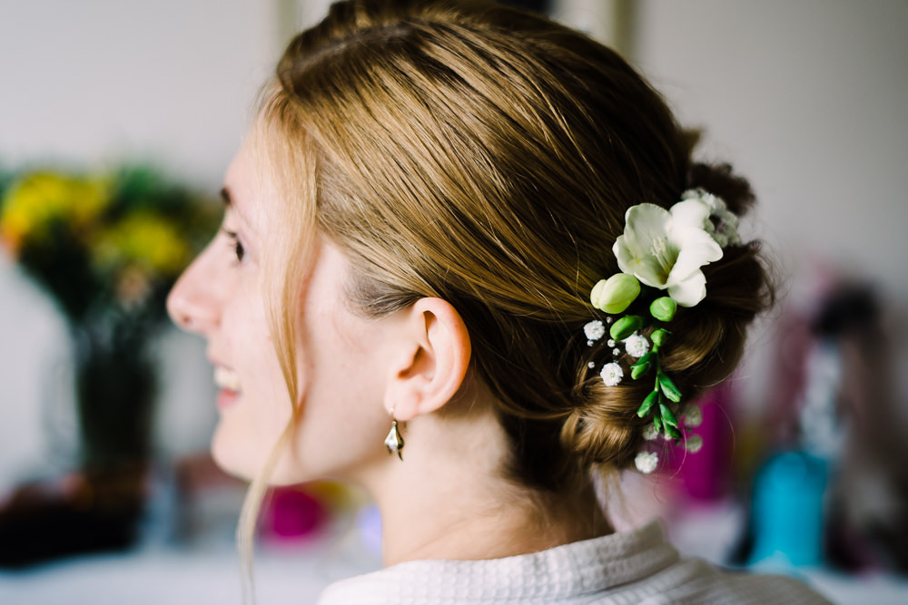 Garden Wedding Reception Jade Touron Photography Bride Bridal Hair Style Up Do Flowers Braid Plait