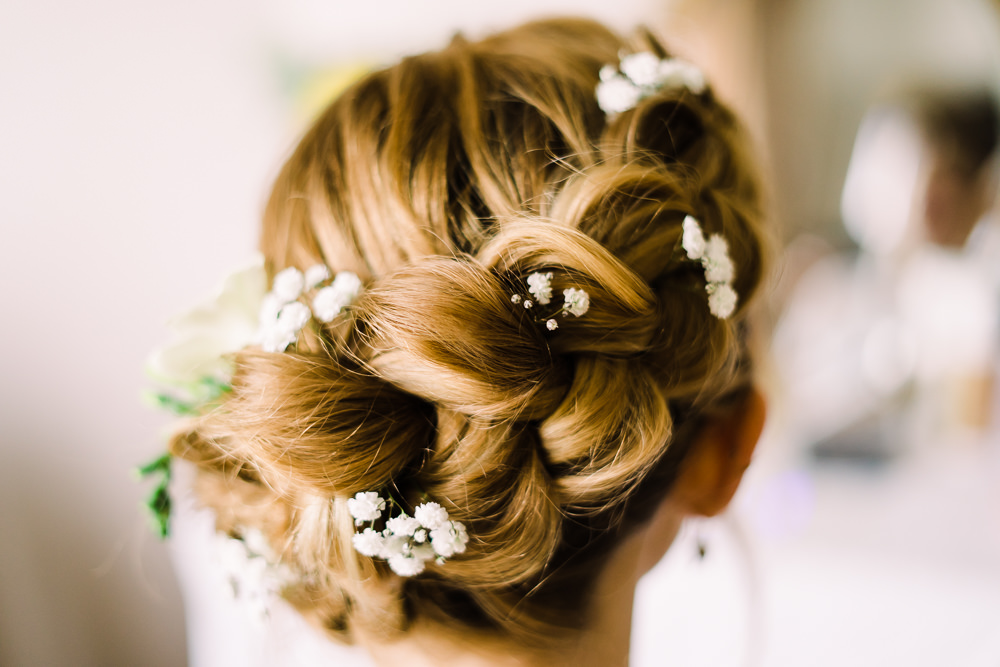 Garden Wedding Reception Jade Touron Photography Bride Bridal Hair Style Up Do Flowers Braid Plait