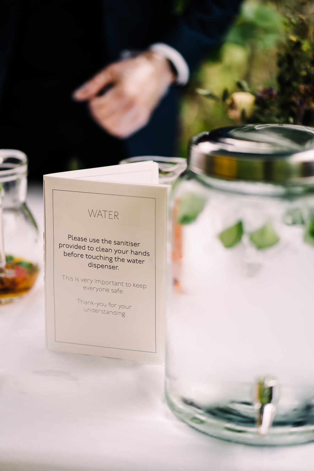 Hand Sanitiser Garden Wedding Reception Jade Touron Photography