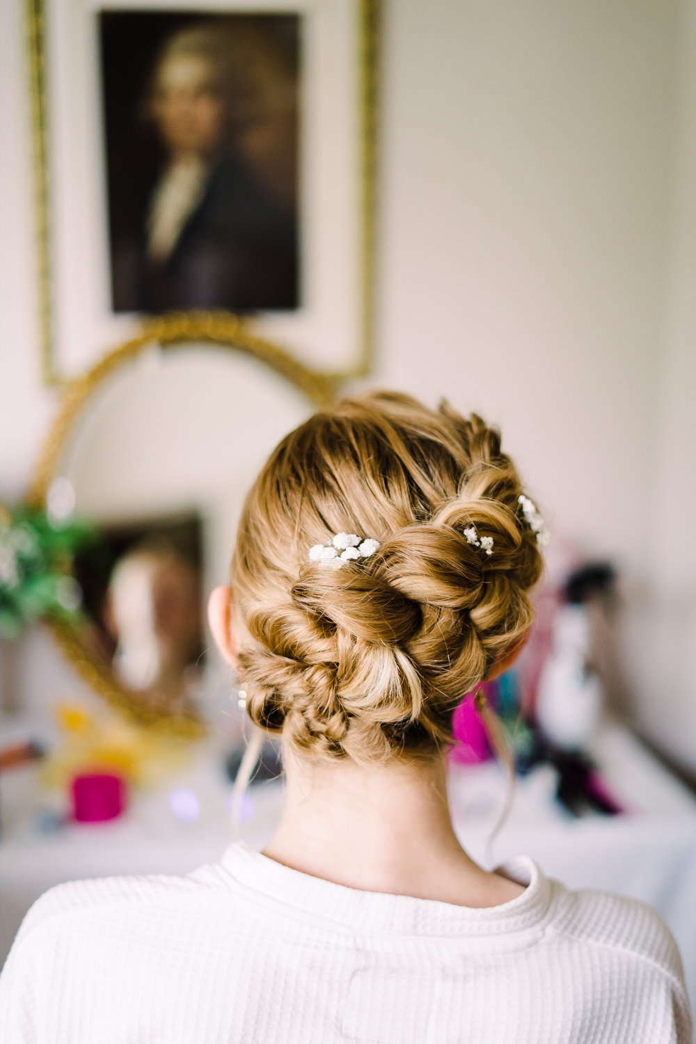 Garden Wedding Reception Jade Touron Photography Bride Bridal Hair Style Up Do Flowers Braid Plait