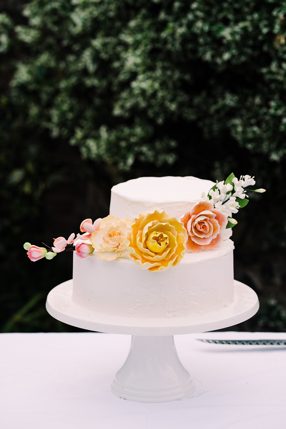 Iced Cake Flowers Floral Garden Wedding Reception Jade Touron Photography