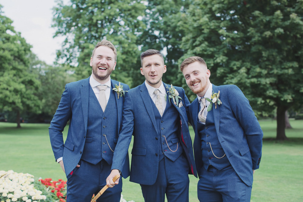 Groom Groomsmen Navy Suits Hide Sheffield Wedding Sasha Lee Photography