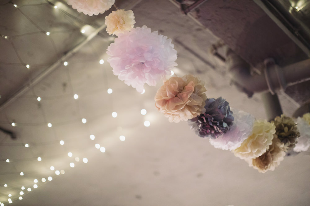 Pom Poms Tissue Paper Hide Sheffield Wedding Sasha Lee Photography