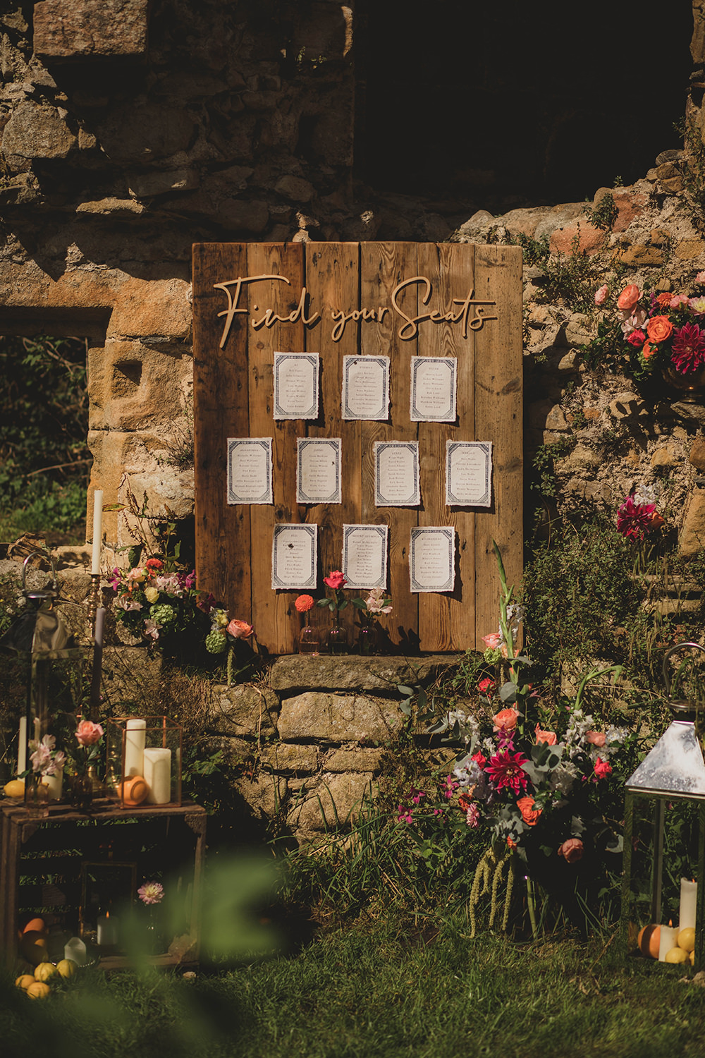 Jervaulx Abbey Wedding Ideas Laura Adams Photography Table Plan Seating Chart Wooden Decor