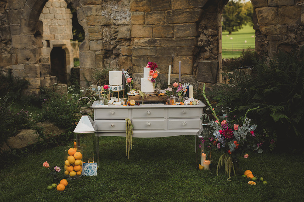 Jervaulx Abbey Wedding Ideas Laura Adams Photography Cake Table Decor Dessert