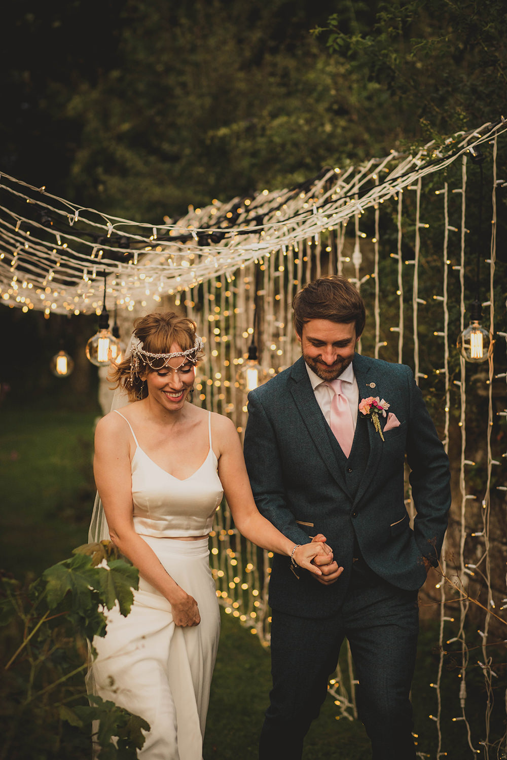 Jervaulx Abbey Wedding Ideas Laura Adams Photography Lighting Light Canopy Tunnel Fairy Lights