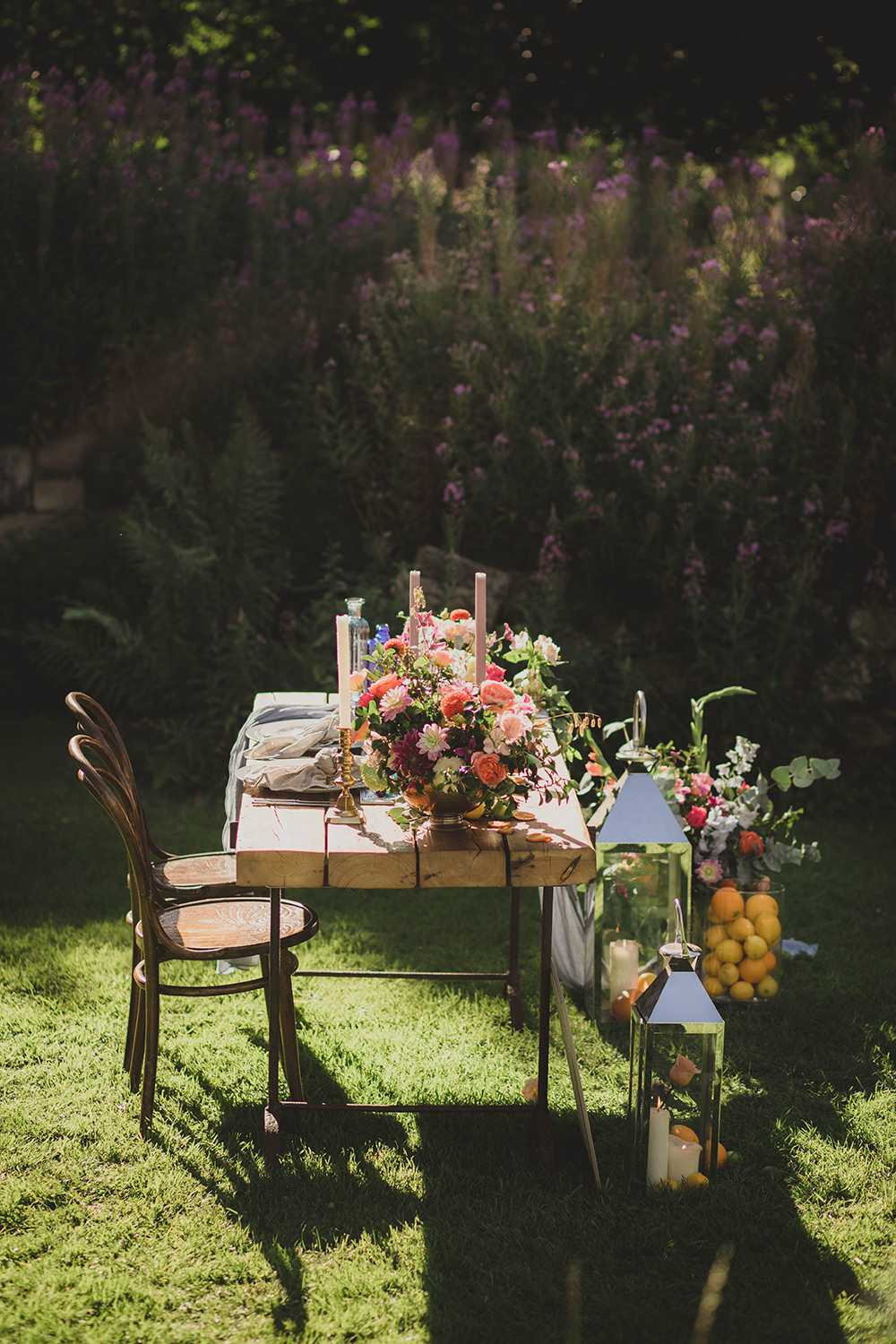 Jervaulx Abbey Wedding Ideas Laura Adams Photography Table Tablescape Decor Colourful Flowers Candles