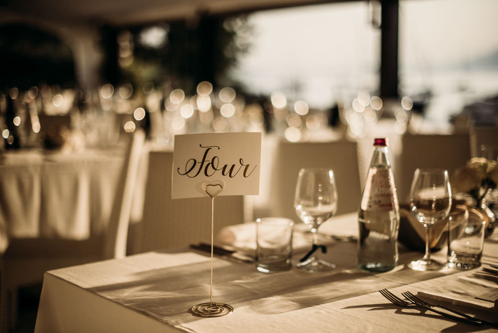 Table Number Lake Garda Wedding Argentieri Anthony Photography