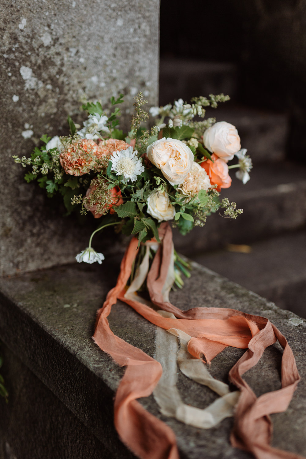 Bouquet Flowers Bride Bridal Peach Rose Greenery Ribbon Natural Wedding Ideas Frame Of Love