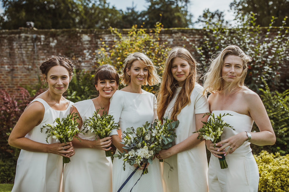 White Bridesmaid Dress Dresses Bridesmaids Trousers Newburgh Priory Wedding Neil Jackson Photographic