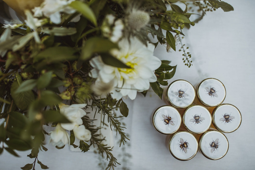 Honey Favours Jars Newburgh Priory Wedding Neil Jackson Photographic