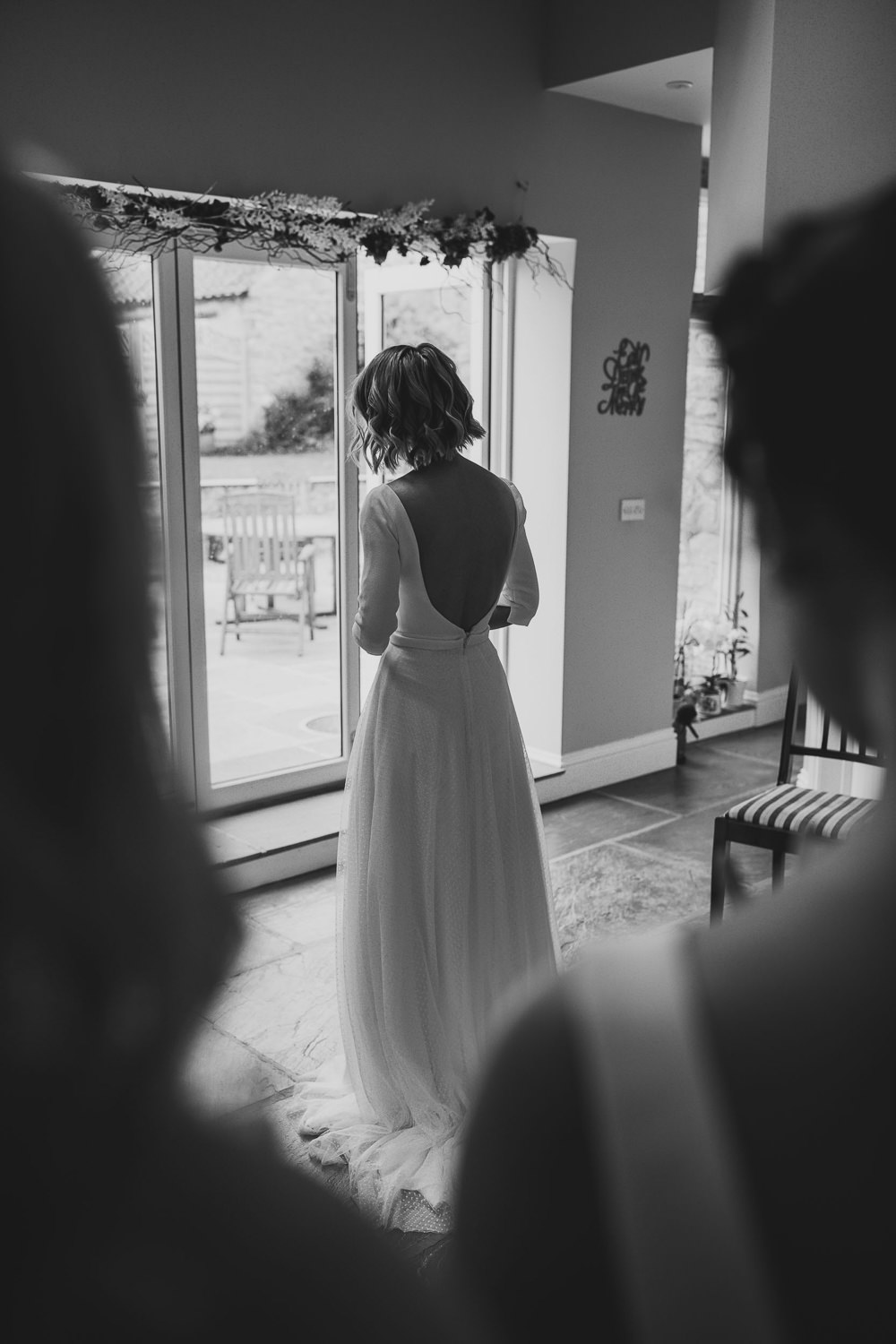 Dress Gown Bride Bridal Long Sleeves Luna Bride Newburgh Priory Wedding Neil Jackson Photographic